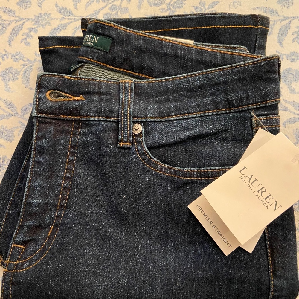 Ralph Lauren Premier Straight Jeans; Deep Royal; 4/30; $89.50 Orig; Slim
